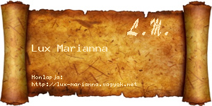 Lux Marianna névjegykártya